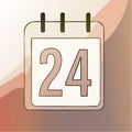 Simple Calendar Illustration Showing Day 24 Royalty Free Stock Photo
