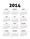 Simple 2014 Calendar