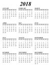 Simple calendar for year 2017 sundays first