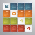 Simple calendar 2014 Royalty Free Stock Photo