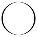 Simple caligraphic circle, oval, ellipse elements. Circle frame, circle border sets