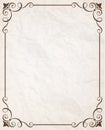 Simple Calligraphic Frame With Wrinkled Paper Texture Royalty Free Stock Photo