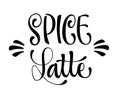 Simple calligraphy label design element Spice latte