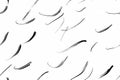 Simple calligraphy strokes in random, repeating directions, minimal ink style on a blank background