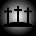 Simple calvary icon with three crosses Royalty Free Stock Photo