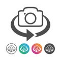 Simple Camera 360 Flip Icon Design Set Royalty Free Stock Photo