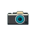 Simple camera icon full color cute cartoon design style isolated by white color Royalty Free Stock Photo