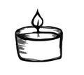 simple candle doodle sketch illustration vector