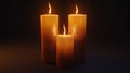 Simple candle lighting scene with a dark background Royalty Free Stock Photo