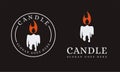 Simple candle logo vector icon illustration