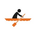 Simple Canoe Sport Figure Symbol Vector Illustration