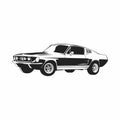 Simple Car Black and White Iilustration Royalty Free Stock Photo