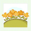 Simple card with orange flowers