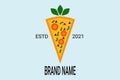 Simple carrot pizza logo