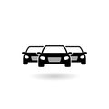 Simple Cars Icon with shadow