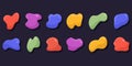 Simple Cartoon Blob Shapes. Multicolored Liquid Organic Blobs. Wavy geometric stains with vibrant colors. Abstract and