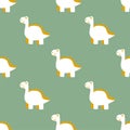 Simple cartoon dinosaurs natural colors seamless pattern vector