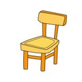 Simple cartoon icon. Kids wooden chair