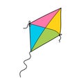 Simple cartoon icon. Kite toy design over white background