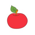 Simple cartoon icon. Red Apple Royalty Free Stock Photo