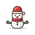 Simple cartoon pixel art Christmas Snowman high quality ai generated image Royalty Free Stock Photo