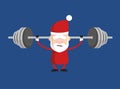 Simple Cartoon Santa - Doing Weight Lifting