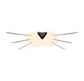 Simple cat nose with whiskers vector illustration. Cute feline features graphic design element Royalty Free Stock Photo