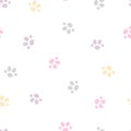 Simple cat paw prints seamless pattern vector illustration Royalty Free Stock Photo