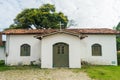 Simple catholic church at the main square in Coqueiros neighborhood Arembepe, Brazil Royalty Free Stock Photo