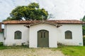 Simple catholic church at the main square in Coqueiros neighborhood Arembepe, Brazil