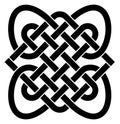 Simple Celtic knot in black on a isolated white background.