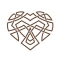 Simple Celtic pattern in the form of a heart