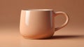 Simple Ceramic Coffee Mug in Warm Beige Color on Soft Gradient Background Royalty Free Stock Photo