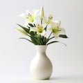 Simple Ceramic Vase With Lily - White Background Royalty Free Stock Photo