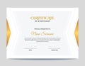 Simple Gold ans White Geometric Shapes with Shadow Certificate Design