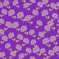 Simple chamomile flower seamless pattern. Decorative naive botanical wallpaper. Cute stylized flowers background Royalty Free Stock Photo