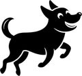 Adorable black dog stencil for creative projects. Royalty Free Stock Photo