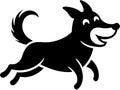 Adorable black dog stencil for creative projects. Royalty Free Stock Photo