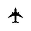 Simple charter passenger plane icon. Jet aircraft silhouette.