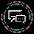 Simple Chat Thin Line Vector Icon