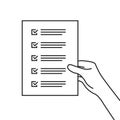 simple checklist or to-do list in thin line hand