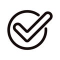 Simple checkmark in circle icon vector Royalty Free Stock Photo