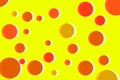 Simple cheese pattern with few colors. Many circles. Royalty Free Stock Photo