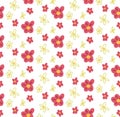 Simple childish pattern with flowers on a white background. Vector natural flat texture with daisies. Fabric with flora in pastel Royalty Free Stock Photo