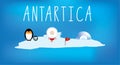 Simple childrens map of antartica with icons