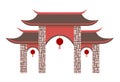 Simple Chinese pavilion gate. Royalty Free Stock Photo