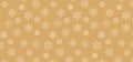 Simple Christmas background, geometric minimalist pattern with golden snowflakes. Retro Xmas concept design
