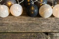 Simple Christmas background image, tree decoration balls with warm yellow light