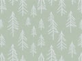 Simple christmas background with white pine tree pattern Royalty Free Stock Photo