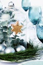 Simple christmas decoration for dinner table centerpiece Royalty Free Stock Photo